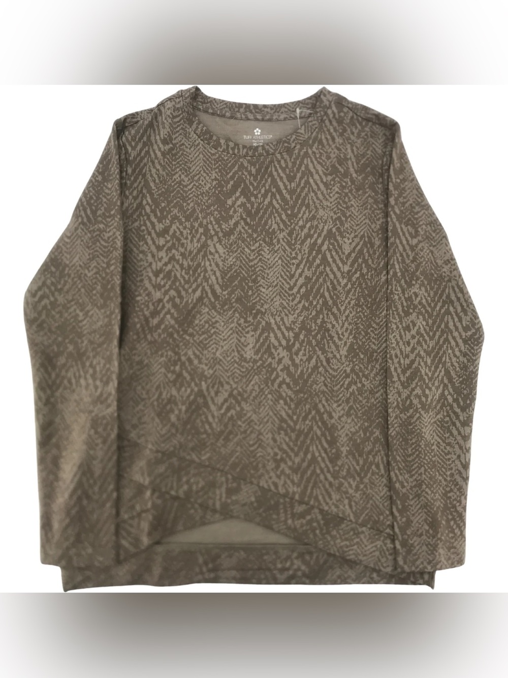 Tuff Athletics Brown Chevron Knit Long Sleeve Pullover Sweatshirt Size XXL